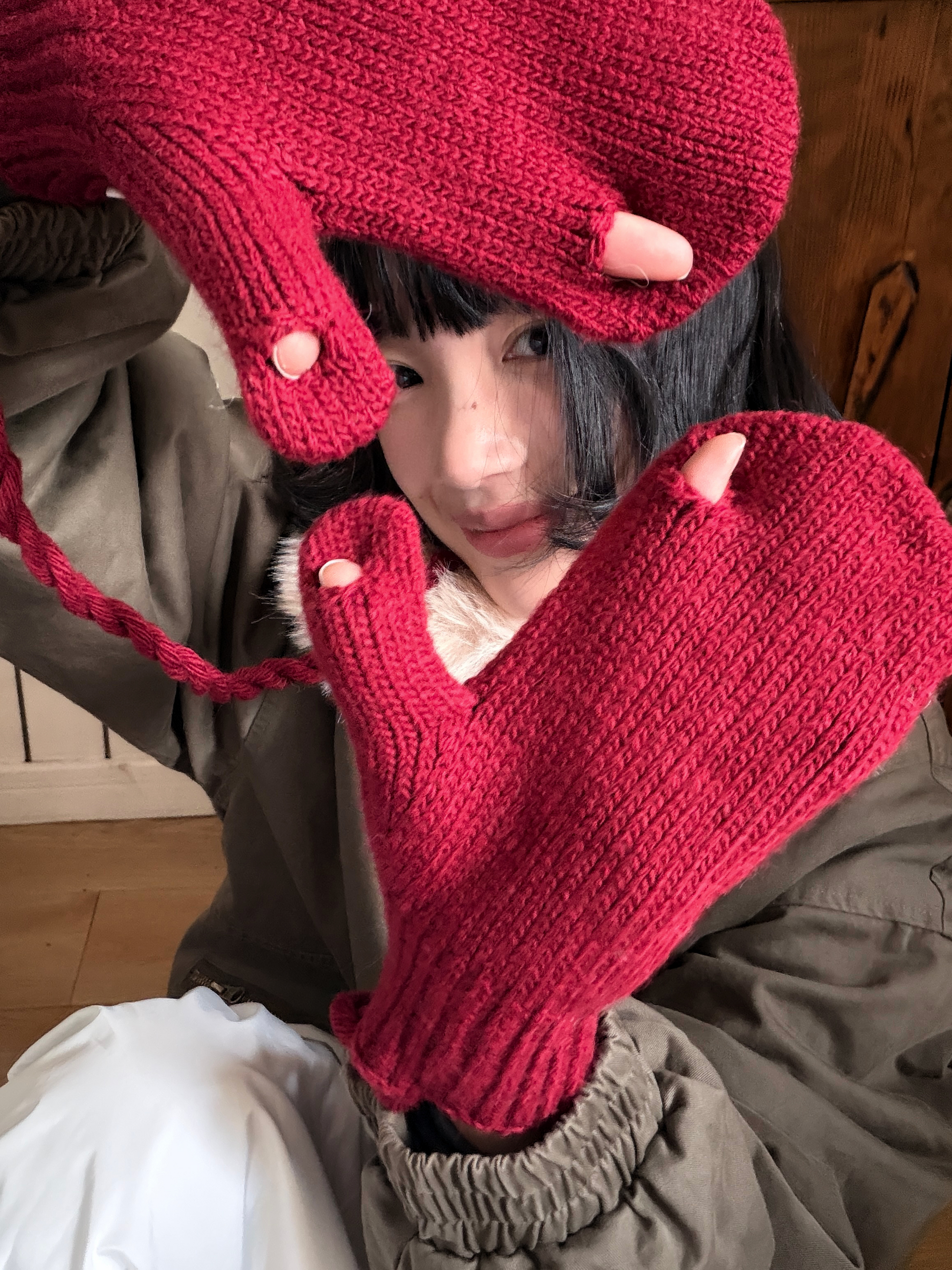 ツイストニットフィンガーラップグローブ