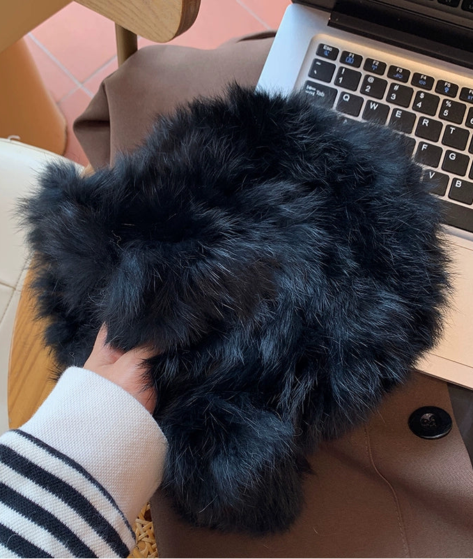 Y2Kビーニー風ニットバケットハット