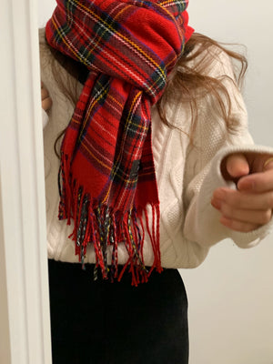 ブリティッシュスタイルレトロレッドマフラー