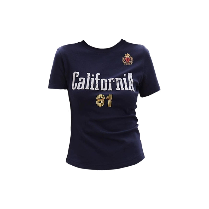 アメリカンネイビークロップドTシャツ