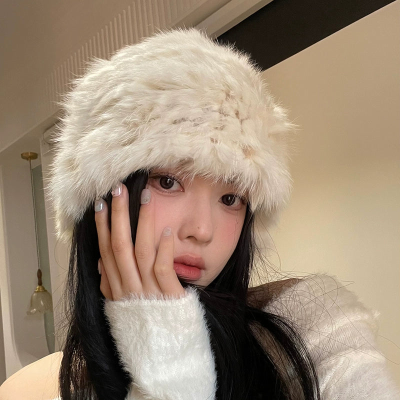 Y2Kビーニー風ニットバケットハット