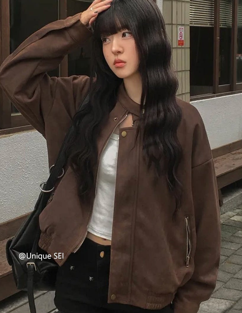 ヴィンテージスエードジッパージャケット