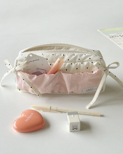 リボンフリル大容量ペンポーチ