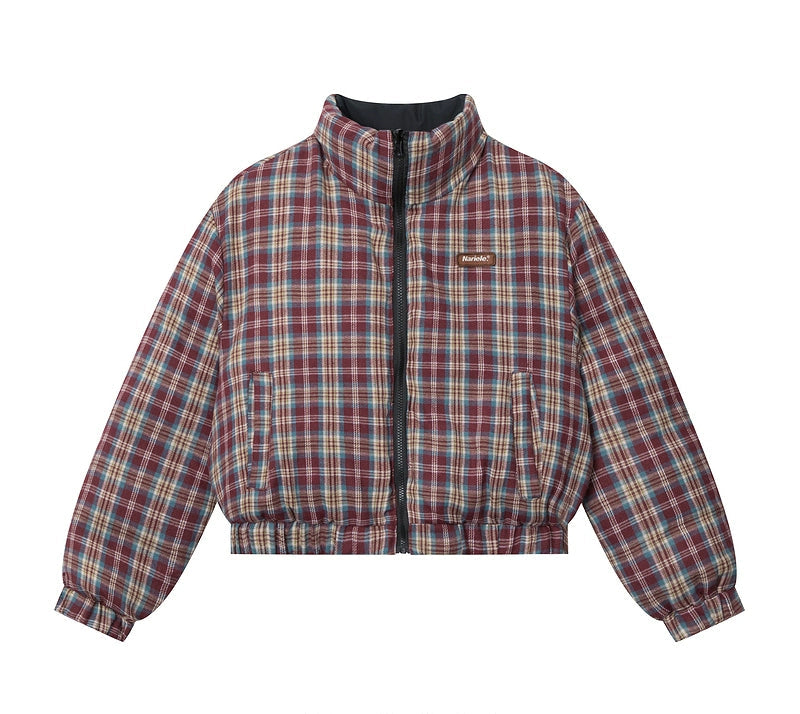 チェック配色リバーシブルジャケット