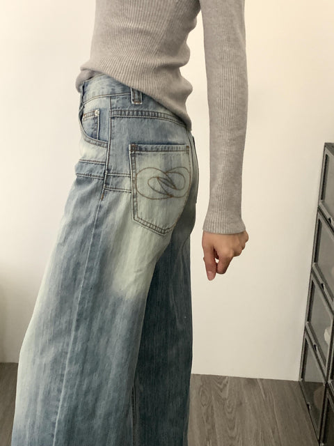 レディースドレープワイドレッグモップパンツ