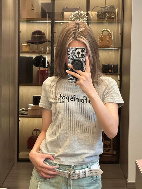 ストライプスポーツライクTシャツ
