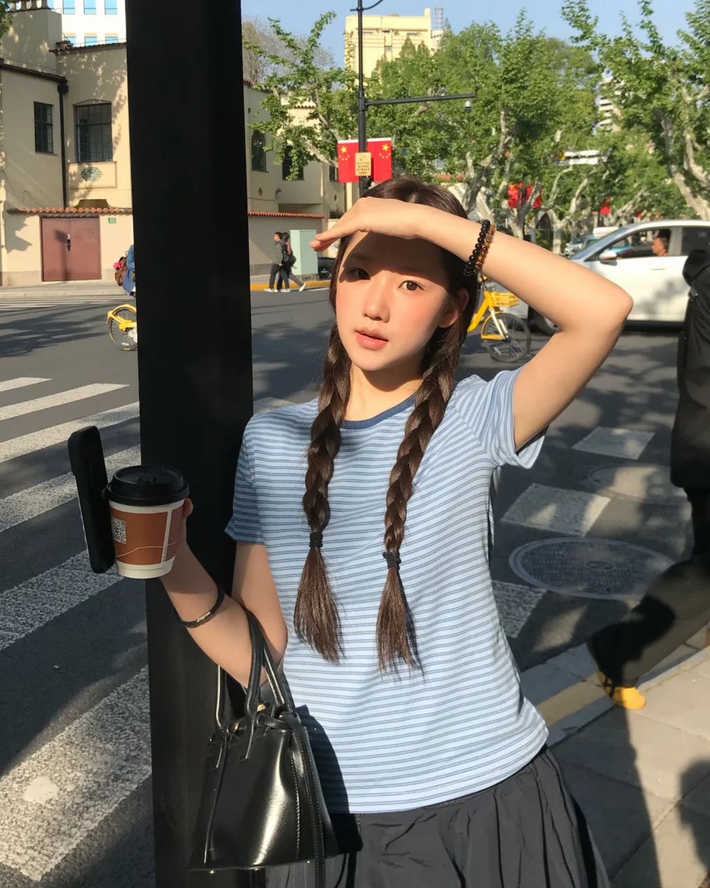レトロブルーストライプTシャツ