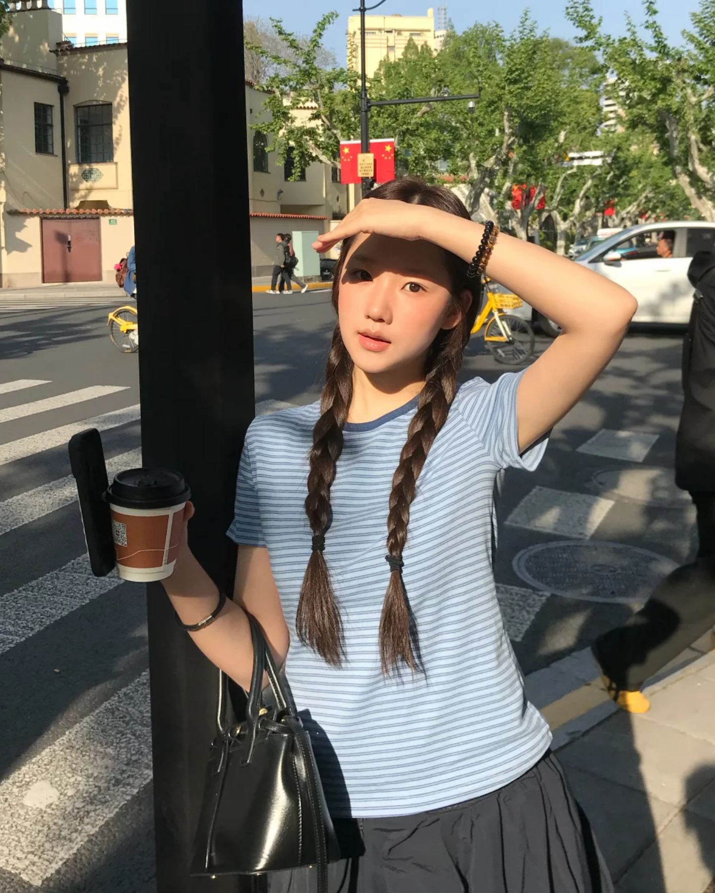 レトロブルーストライプTシャツ