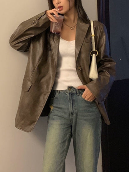 ヴィンテージブラウンレザージャケット