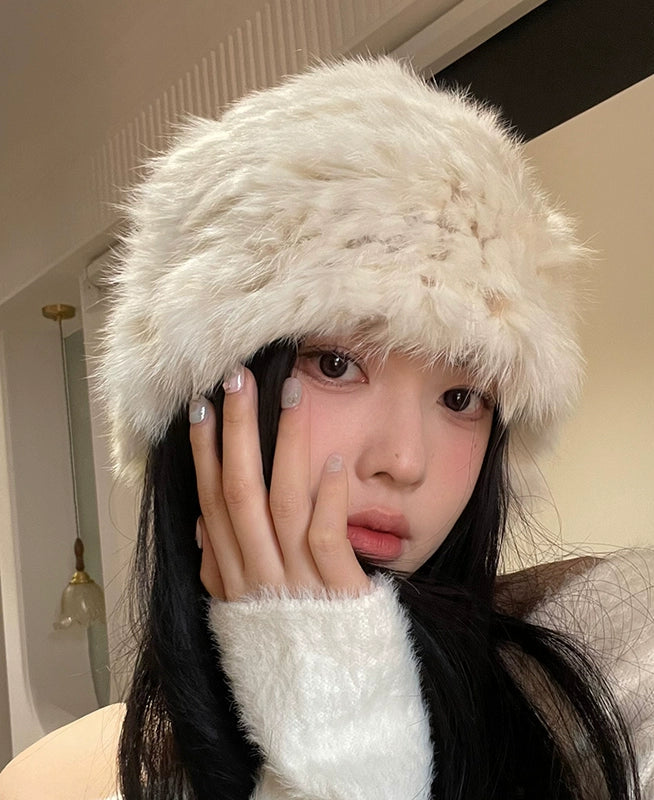 Y2Kビーニー風ニットバケットハット