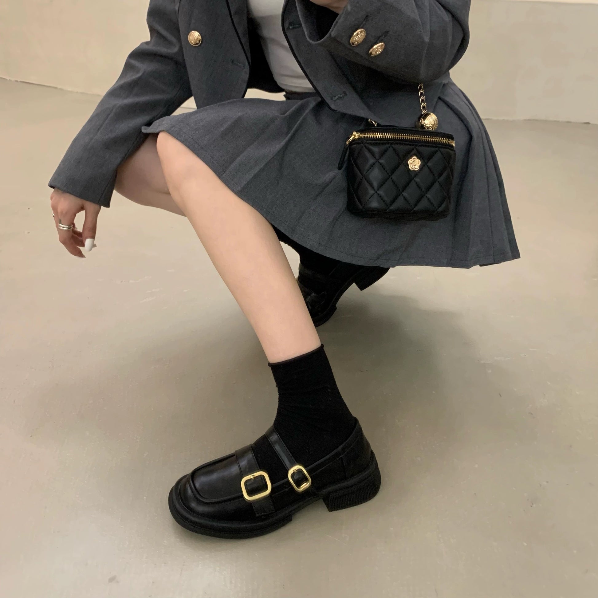 ヴィンテージダブルバックルローファー
