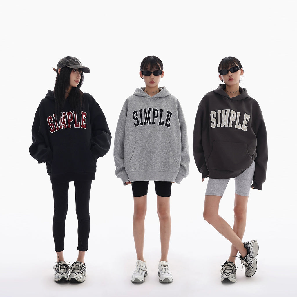 ヴィンテージレター刺繍シンプルスウェット