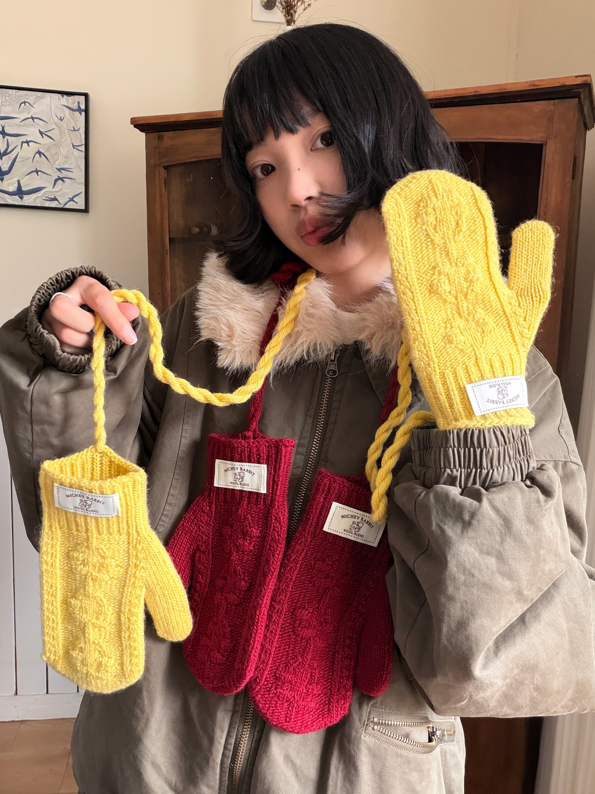 ツイストニットフィンガーラップグローブ