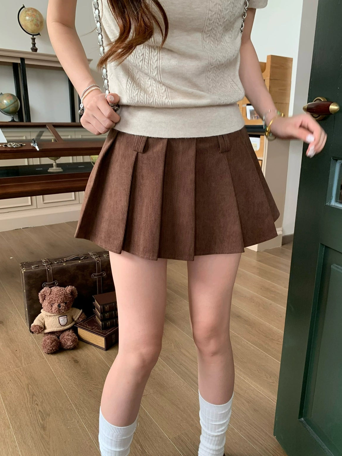 コーデュロイプリーツスカート