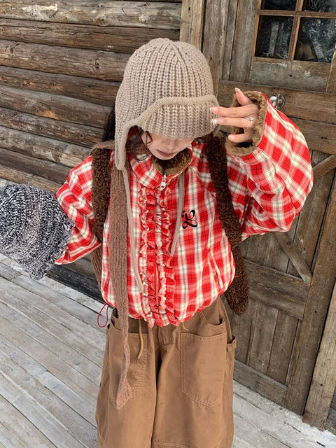 アメリカンフリルチェックリバーシブルジャケット