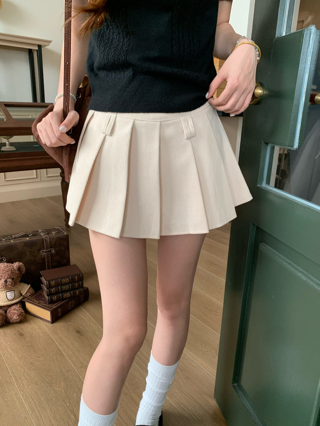 コーデュロイプリーツスカート