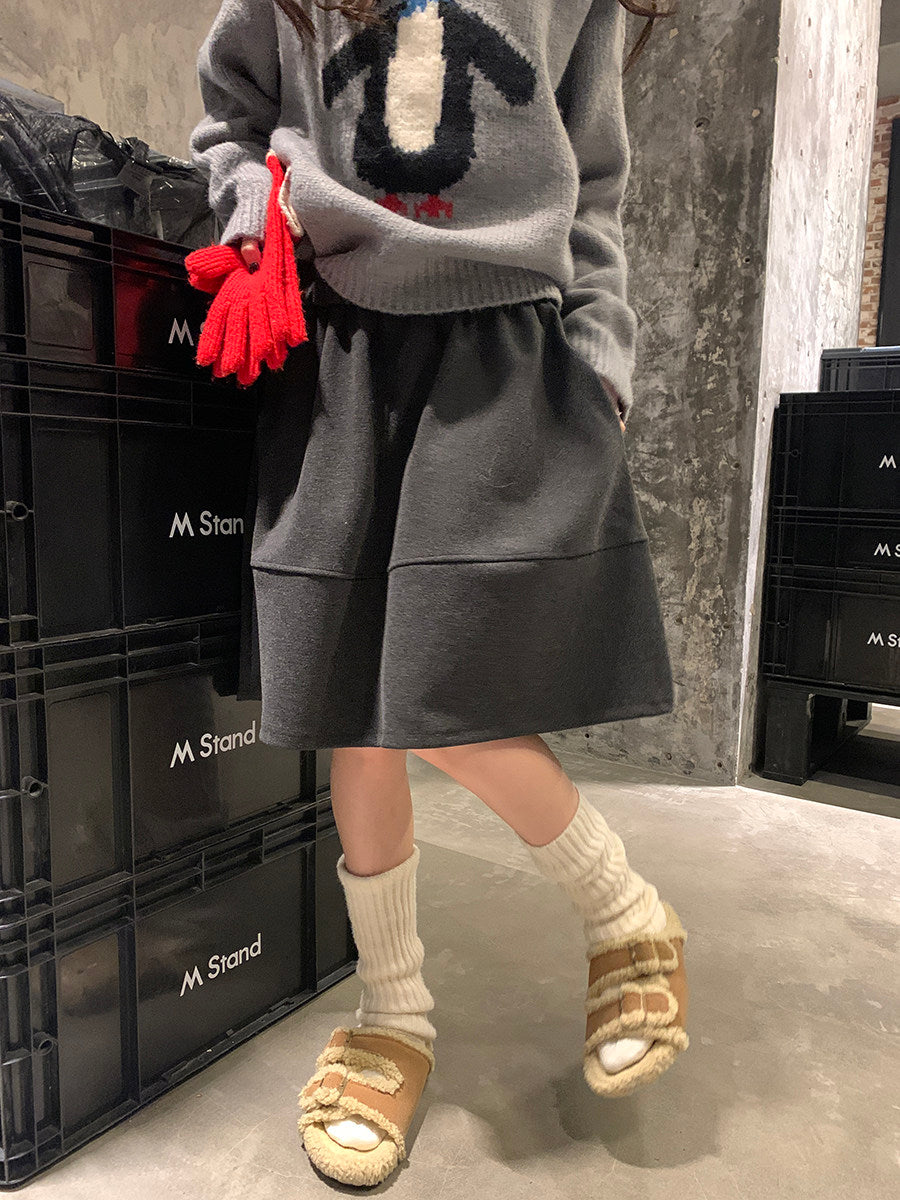 ウールレトロAラインスカート