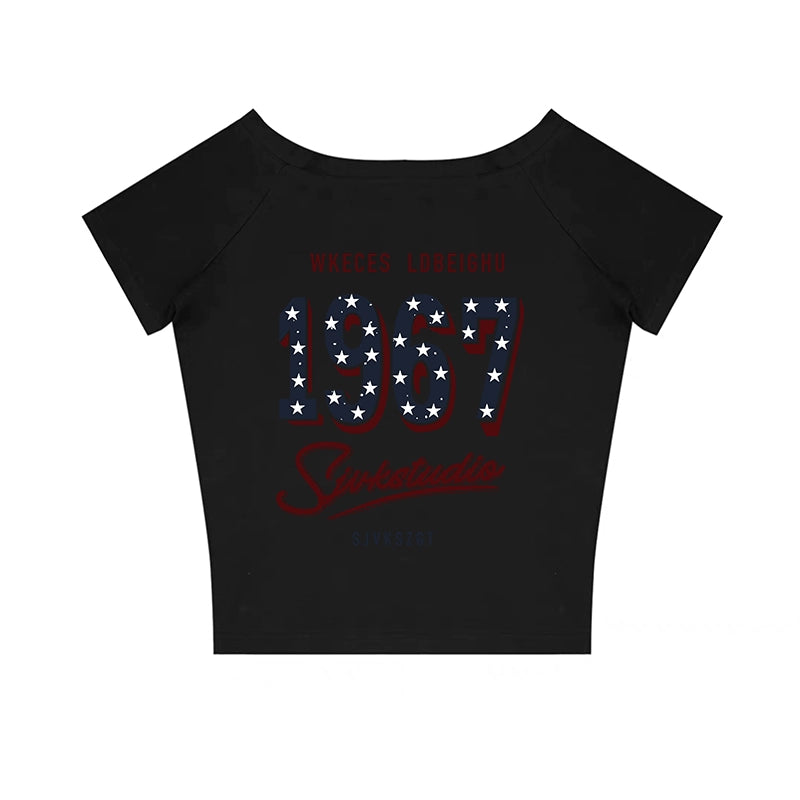 アメリカンスターワンショルダーTシャツ