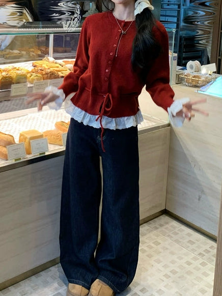 レースパッチワークカーディガン