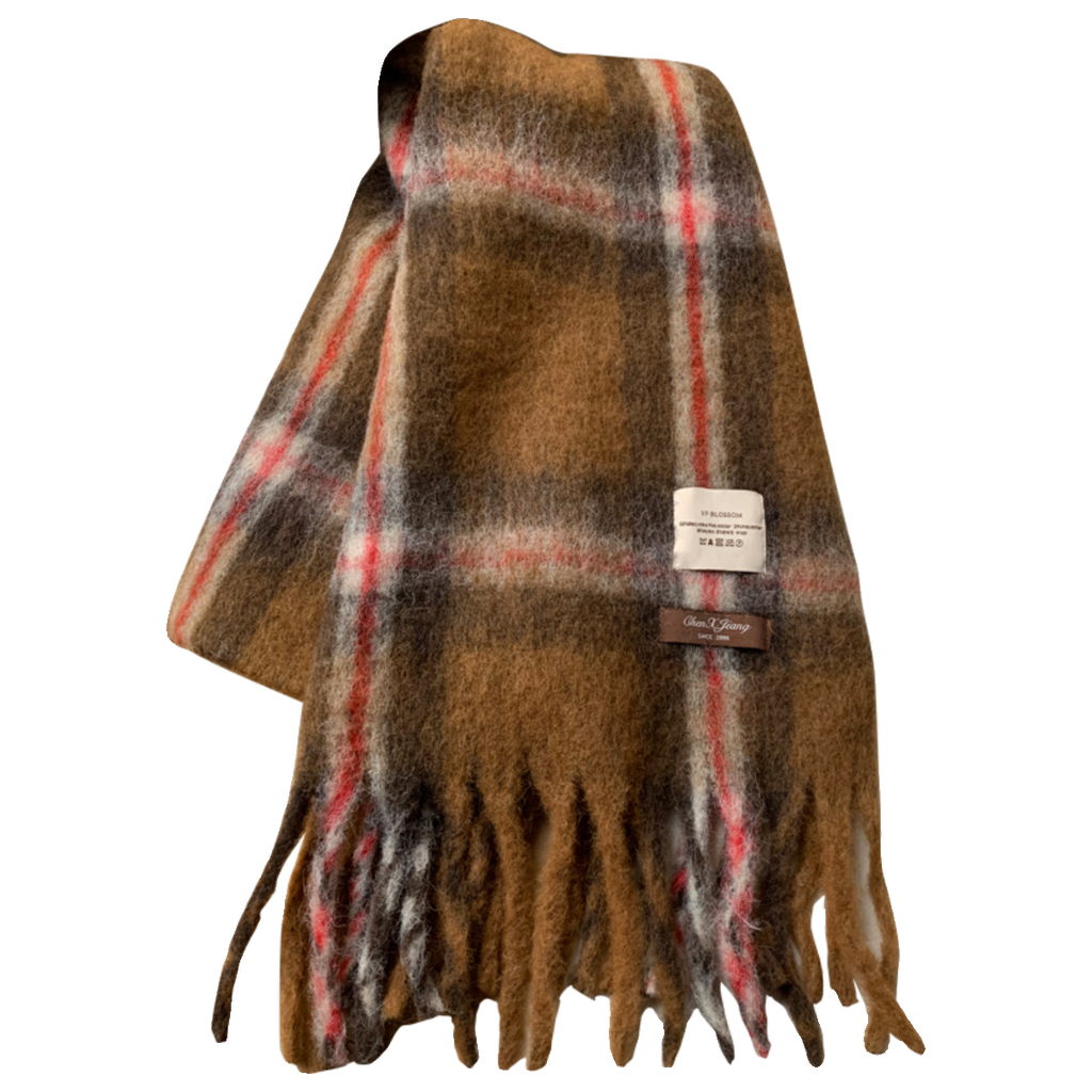 モヘアライクチェックマフラー