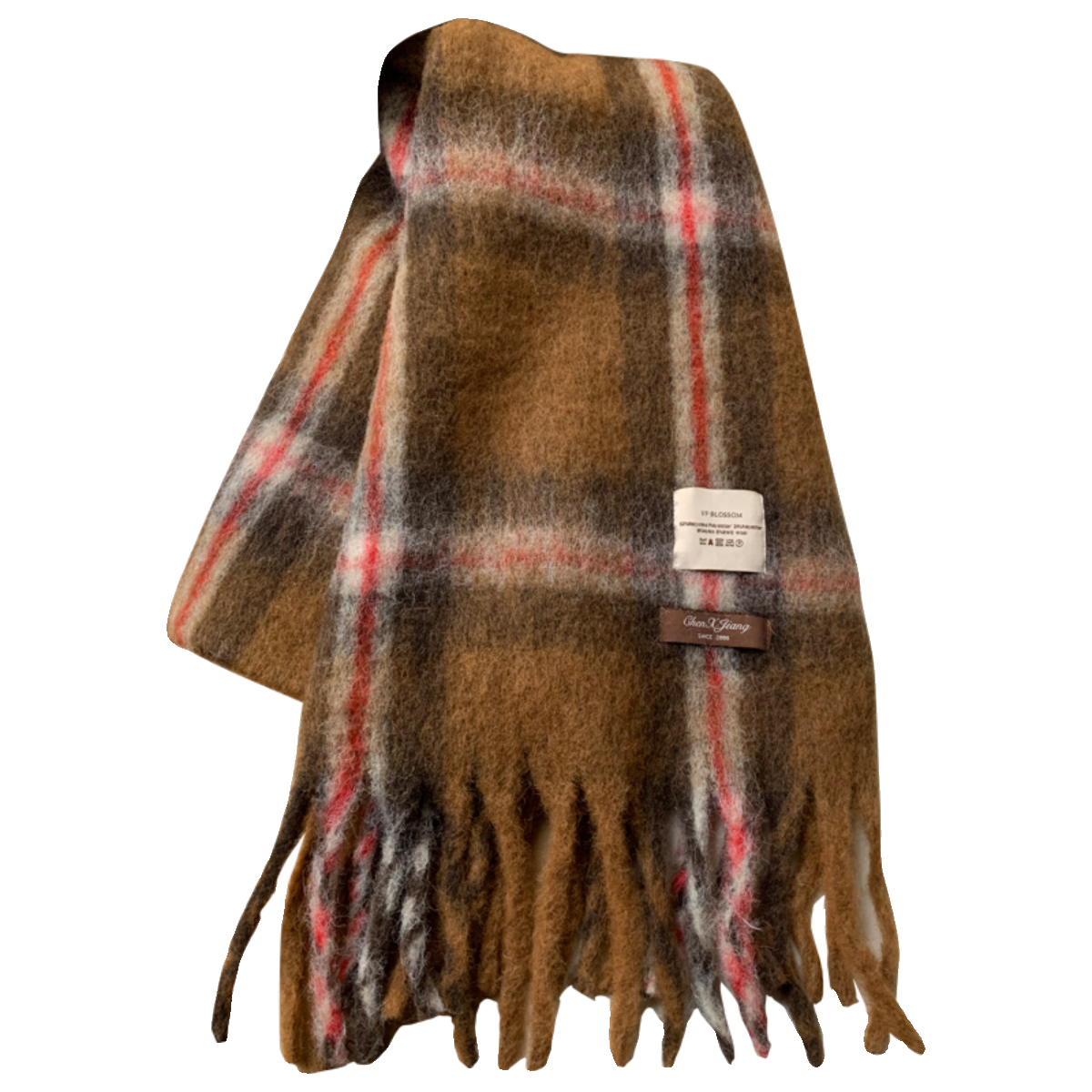 モヘアライクチェックマフラー