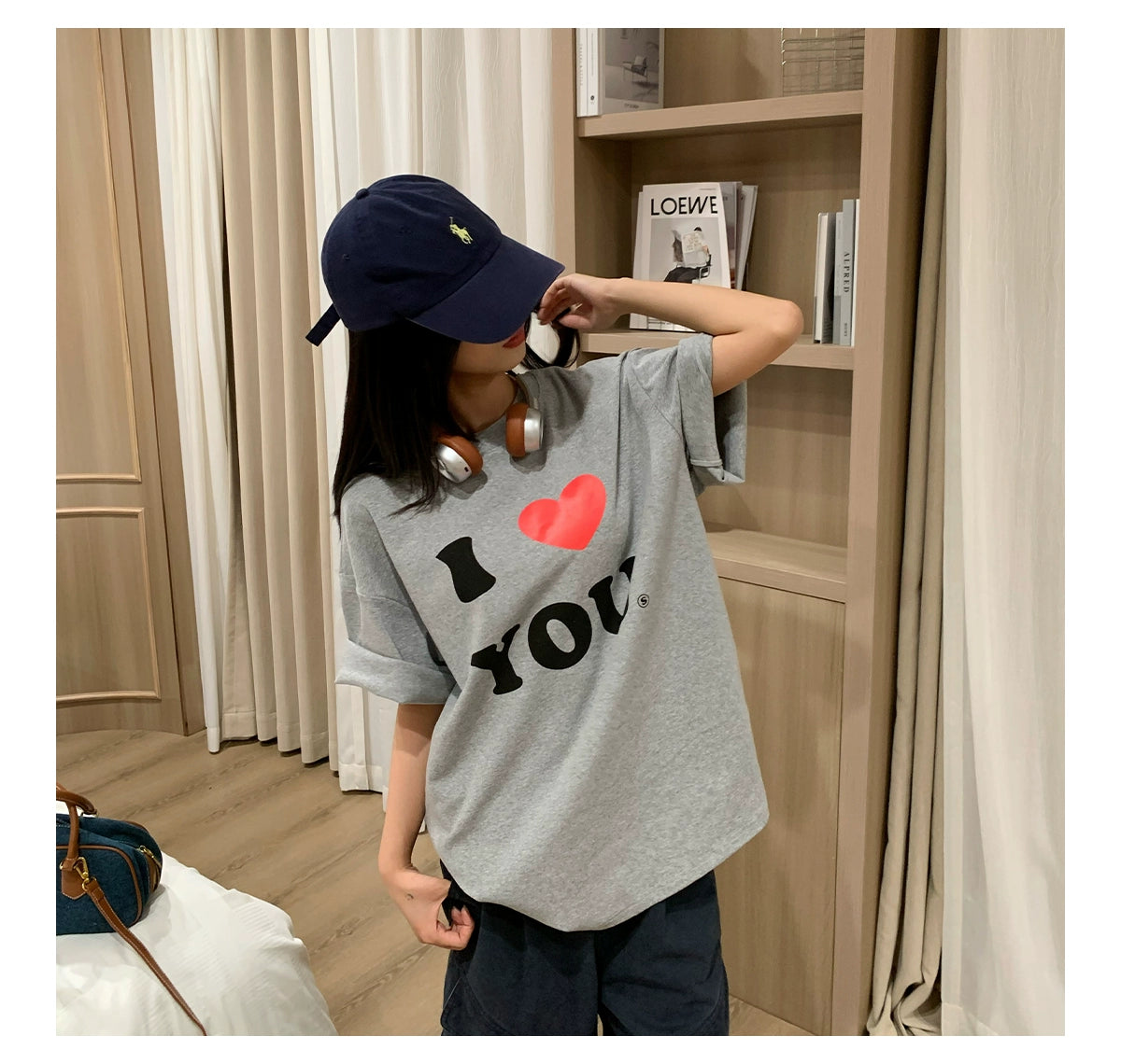 I LOVE YOU プリント ２サイズTシャツ