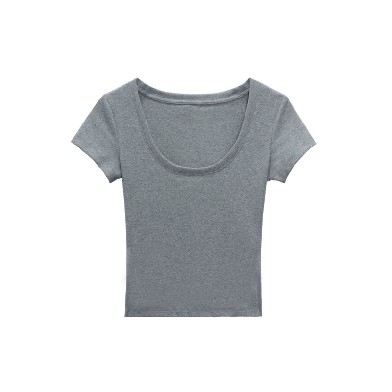 UネックスリムショートTシャツ