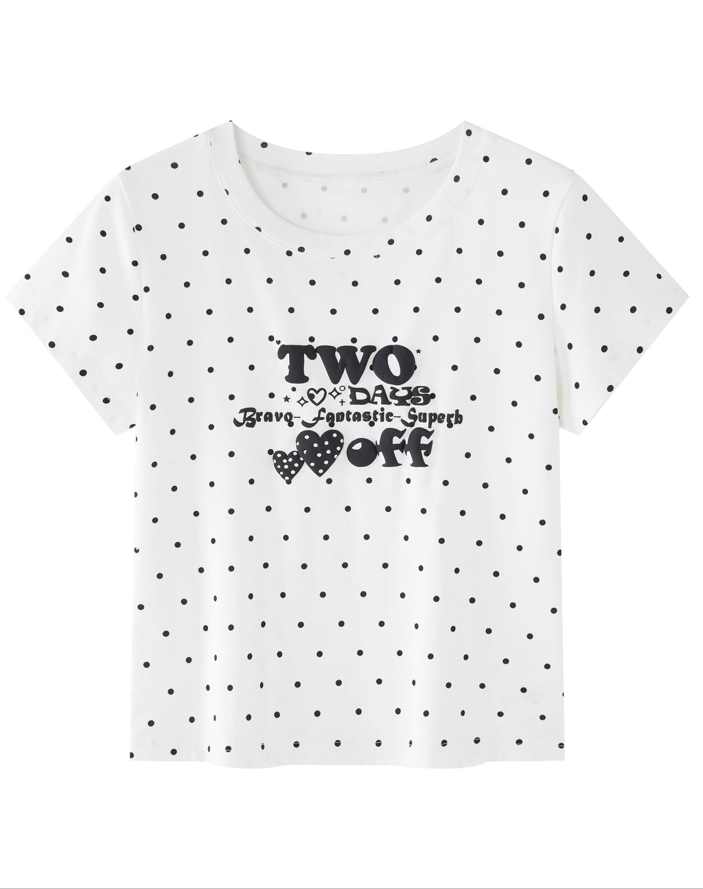 ハートドットクロップドTシャツ