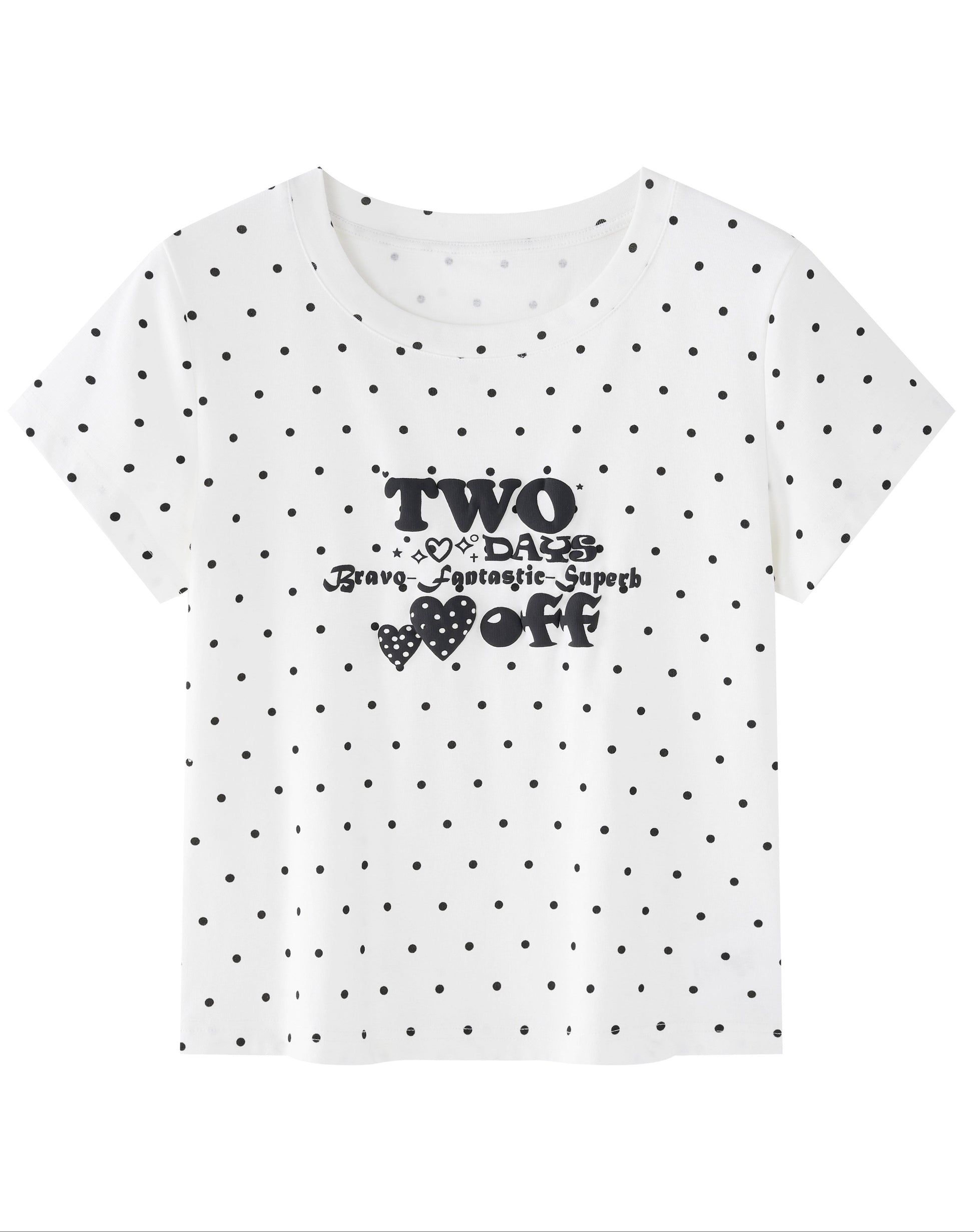 ハートドットクロップドTシャツ