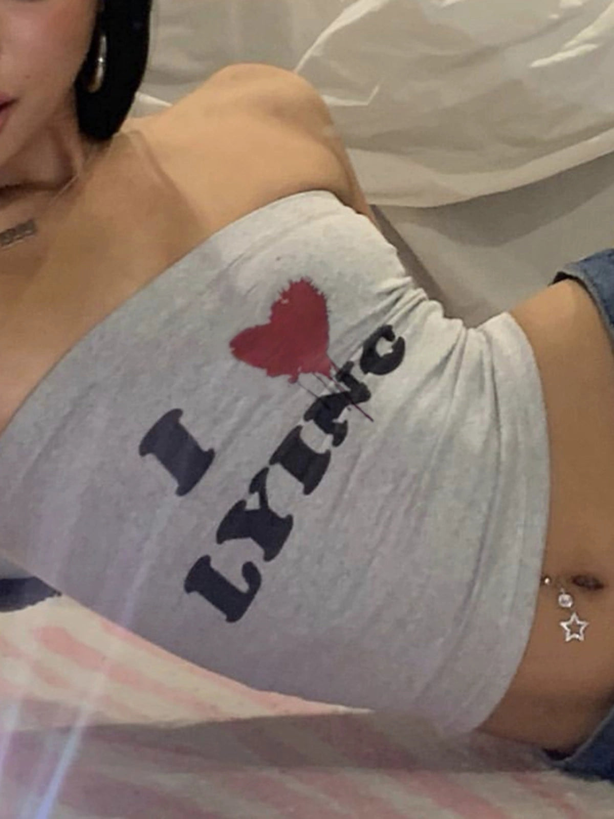 LOVEホットグレーチューブトップ