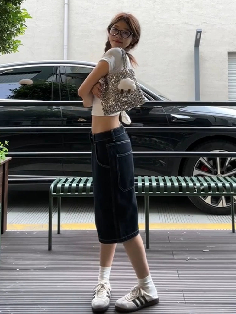 アメリカンクリーンブラックハーフパンツ
