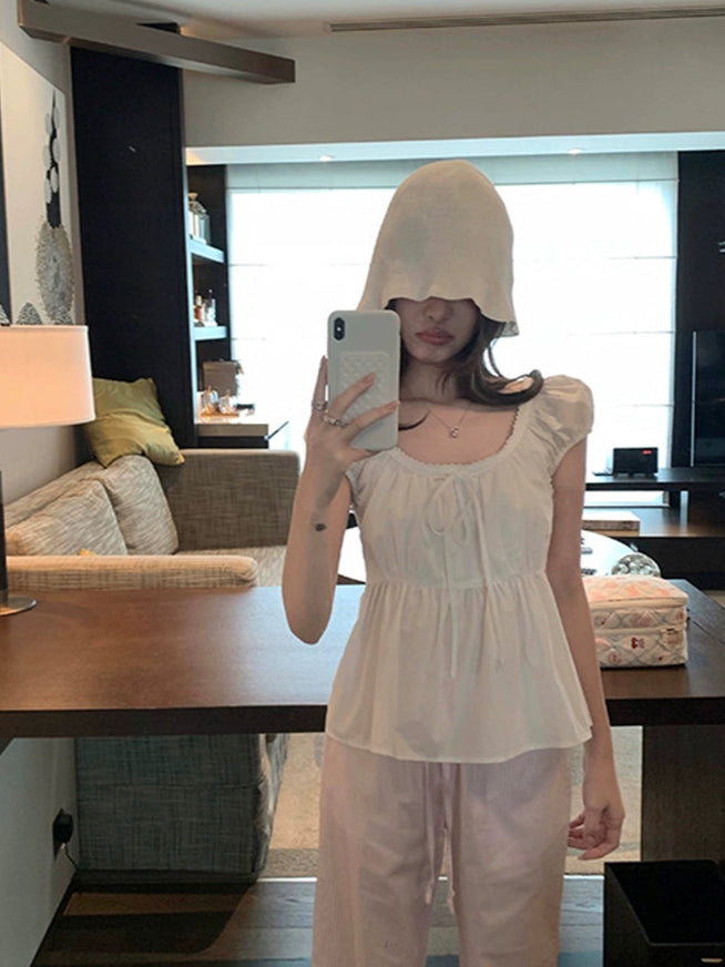 ヴィンテージパフスリーブブラウス