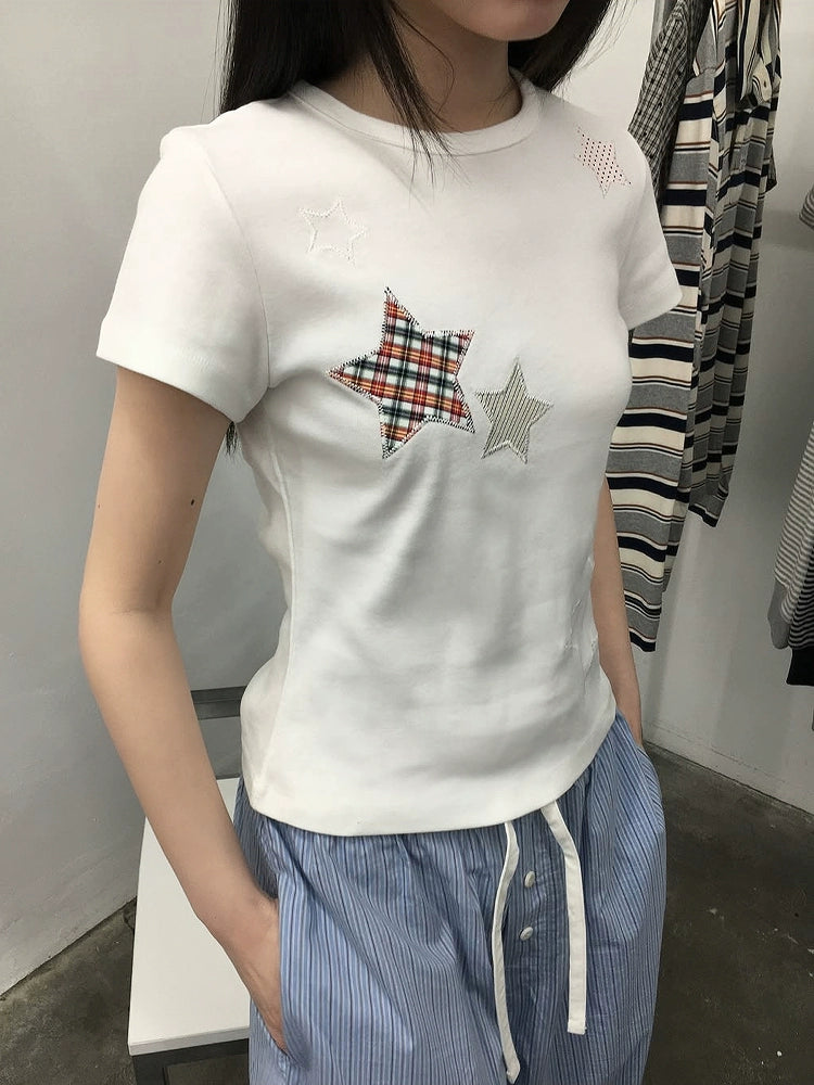 レトロスターチェックTシャツ