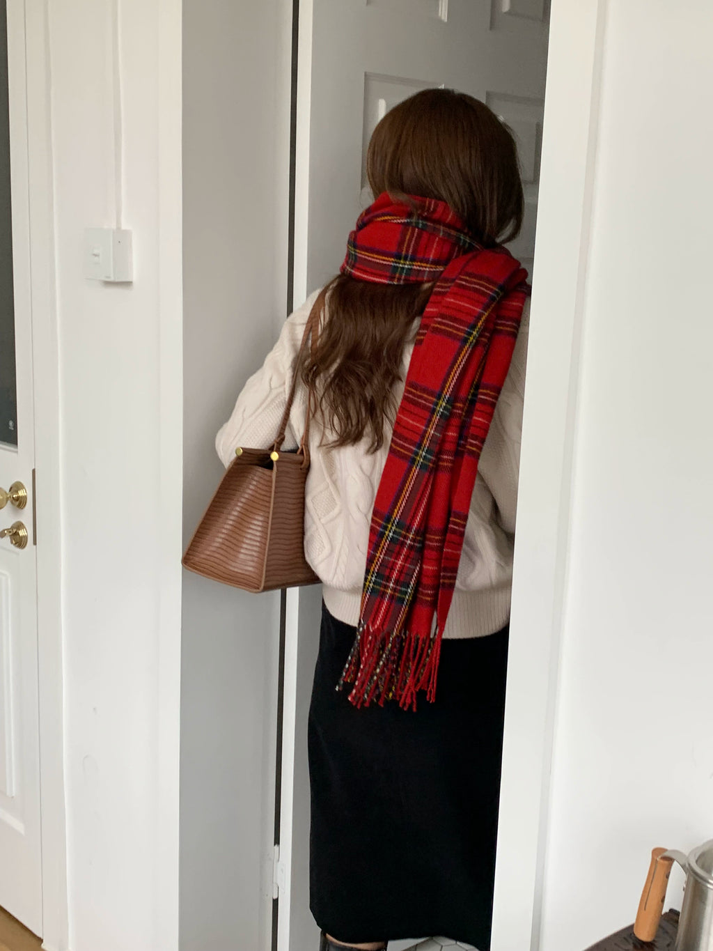 ブリティッシュスタイルレトロレッドマフラー