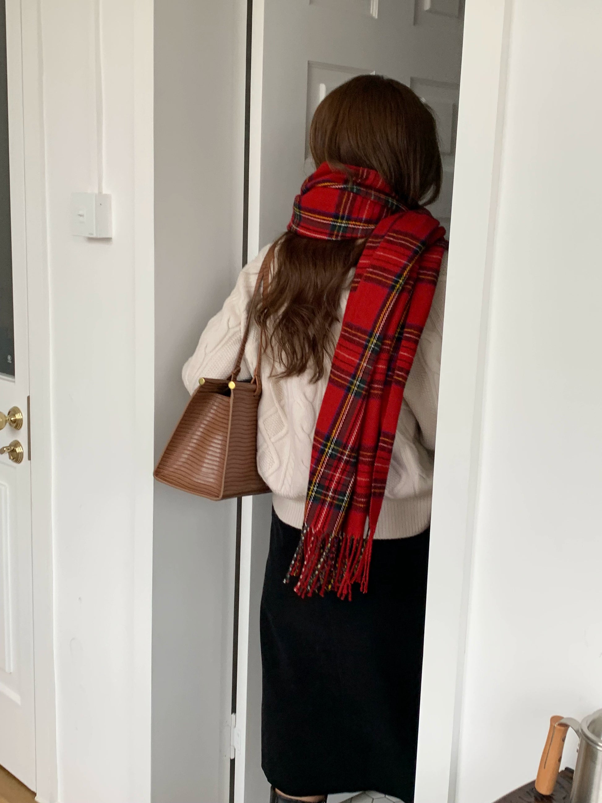 ブリティッシュスタイルレトロレッドマフラー