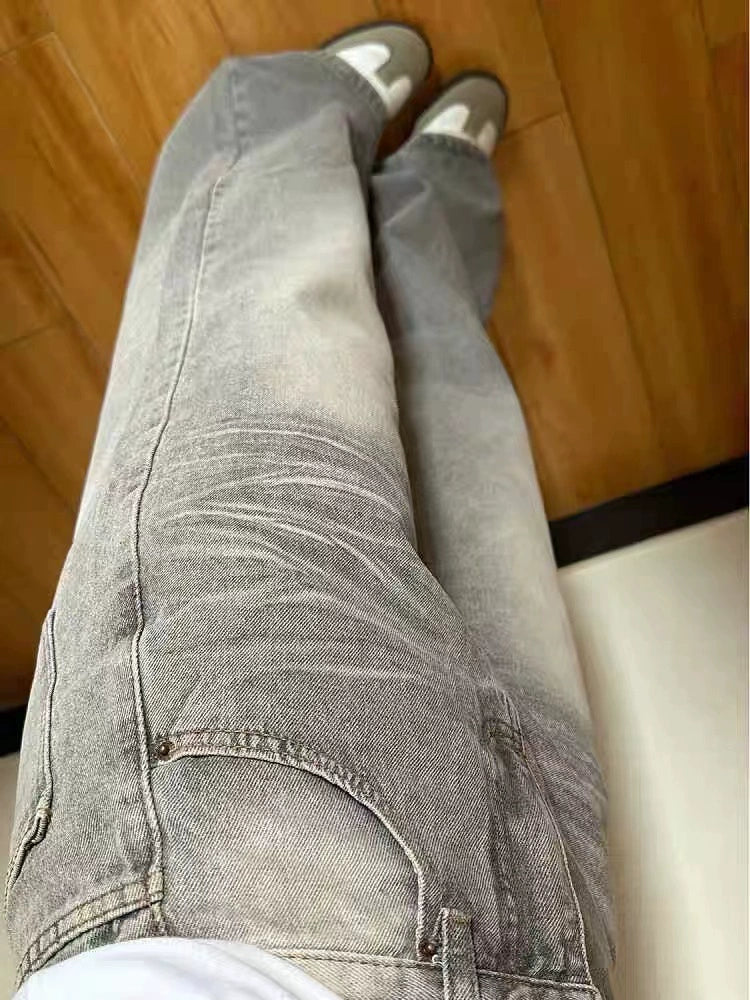アメリカンルーズストレートデニムパンツ