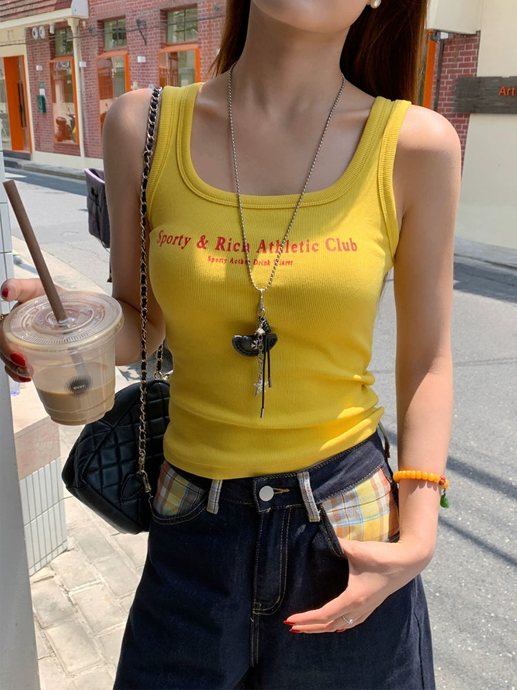 コットンカラータンクトップ