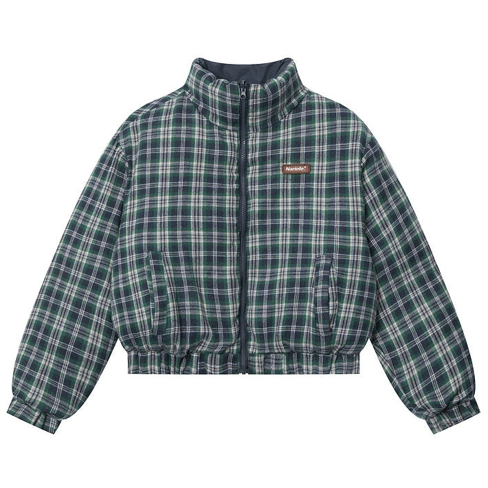 チェック配色リバーシブルジャケット