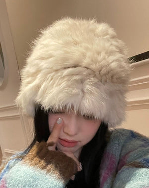 Y2Kビーニー風ニットバケットハット