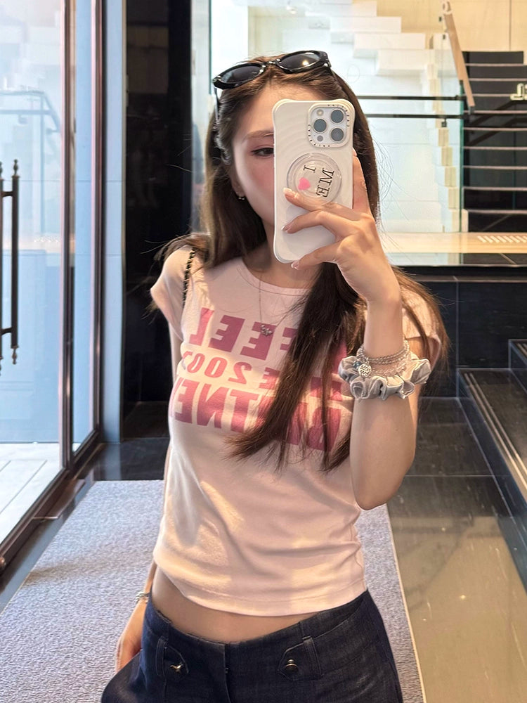 ピンクショートスリーブTシャツ