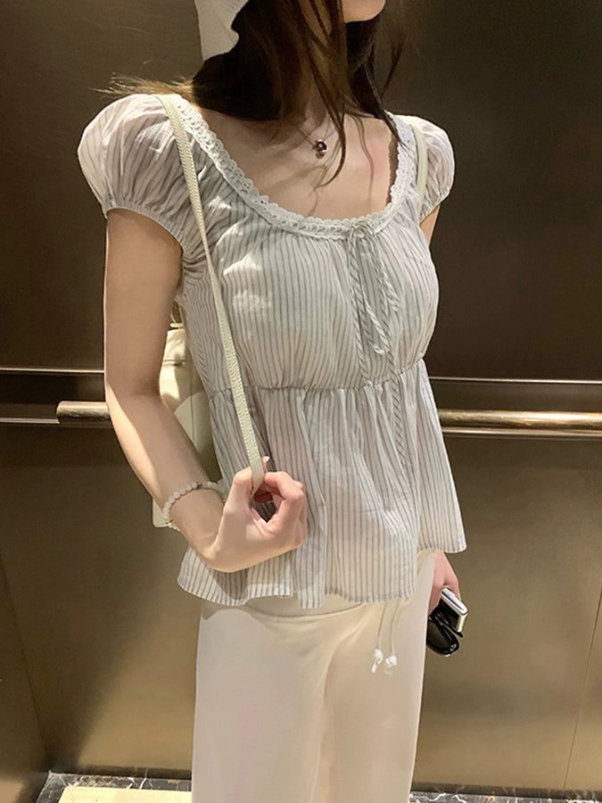 ヴィンテージパフスリーブブラウス