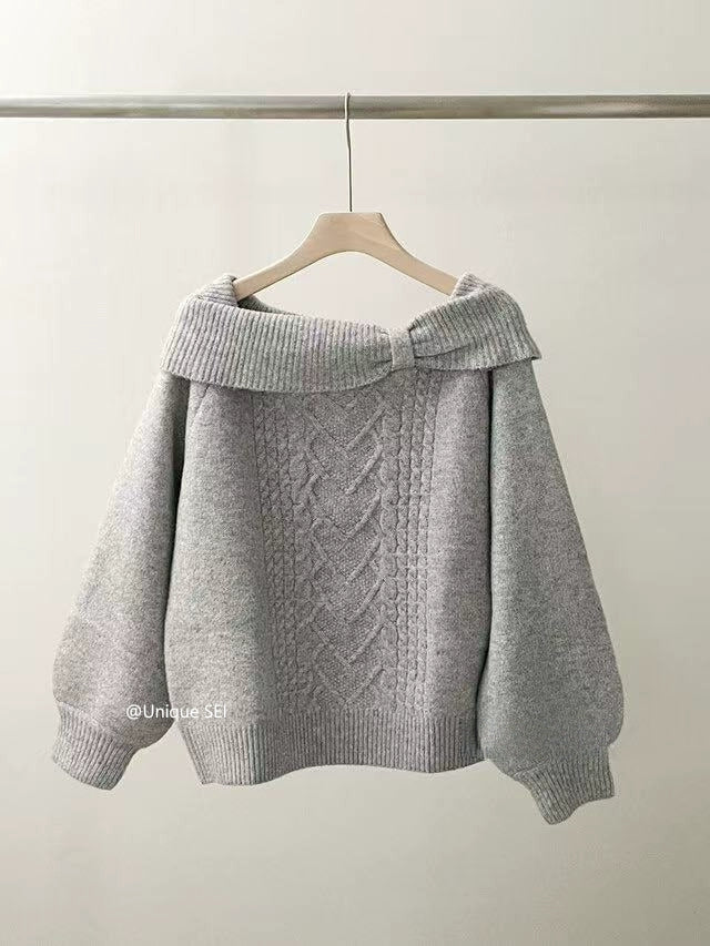 オフショルリボンニットウェア