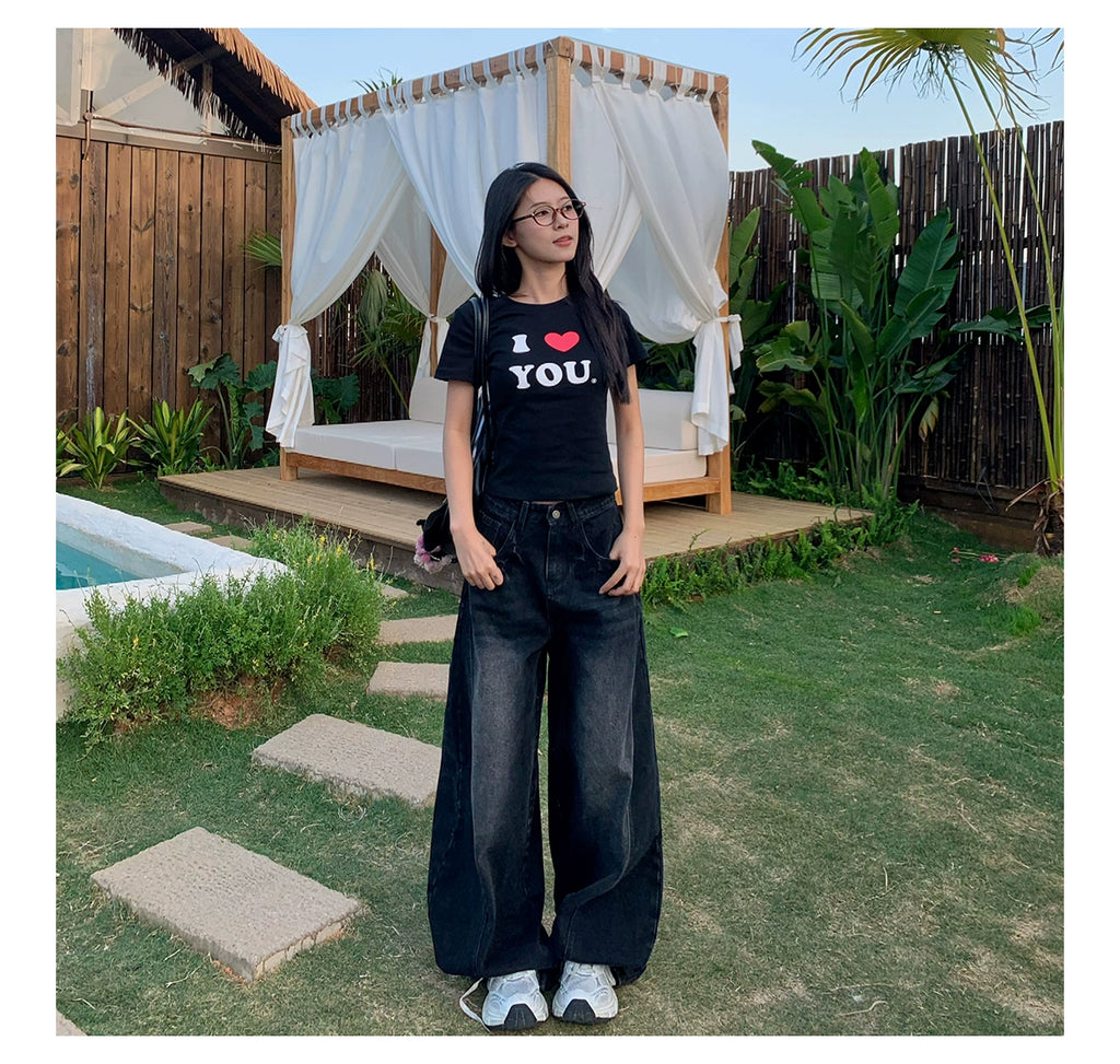 I LOVE YOU プリント ２サイズTシャツ