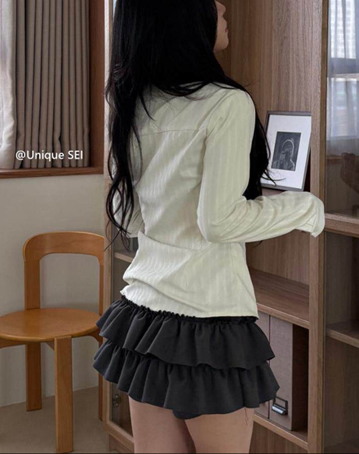 ティアードフリルミニスカート