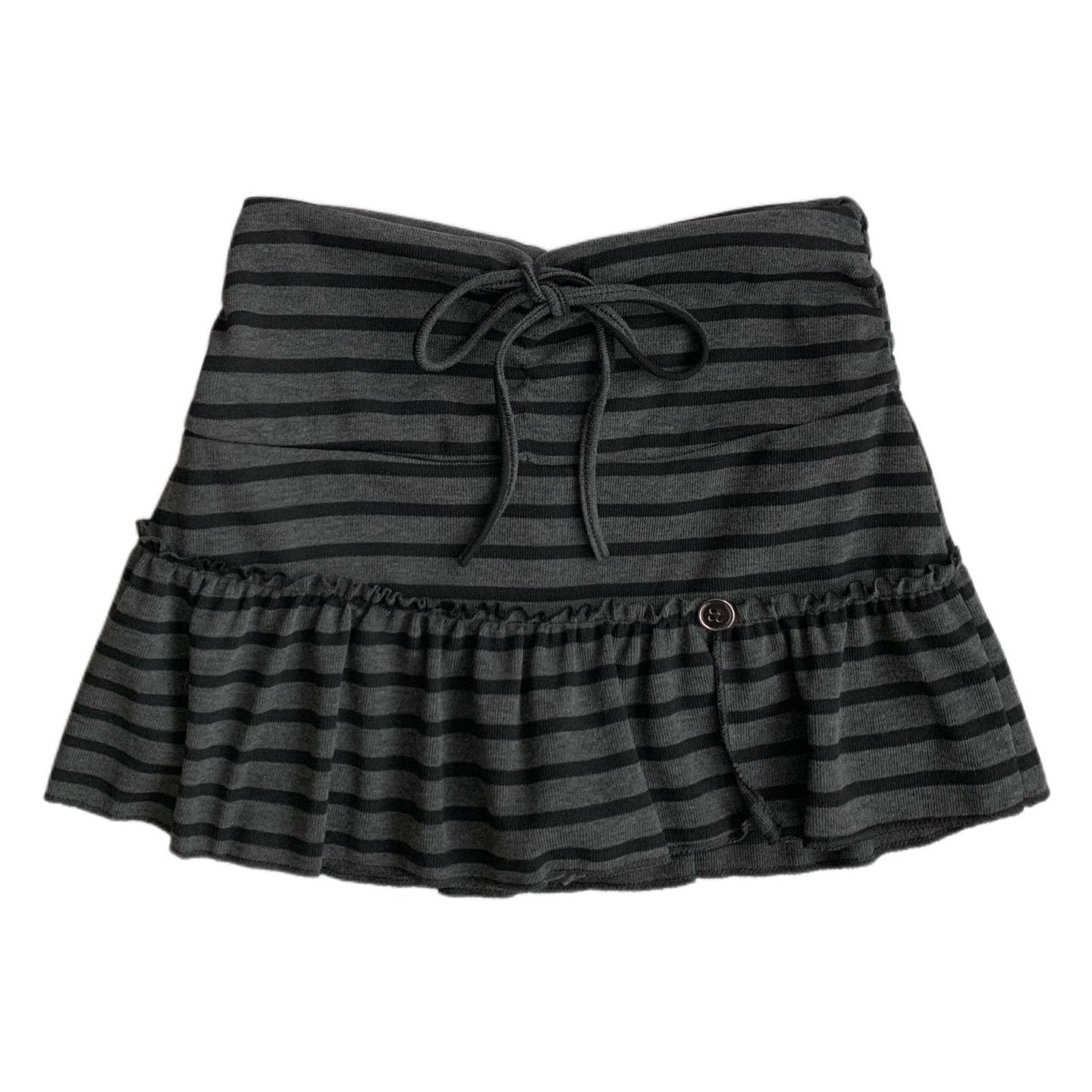 ストライプボタンフリルスカート