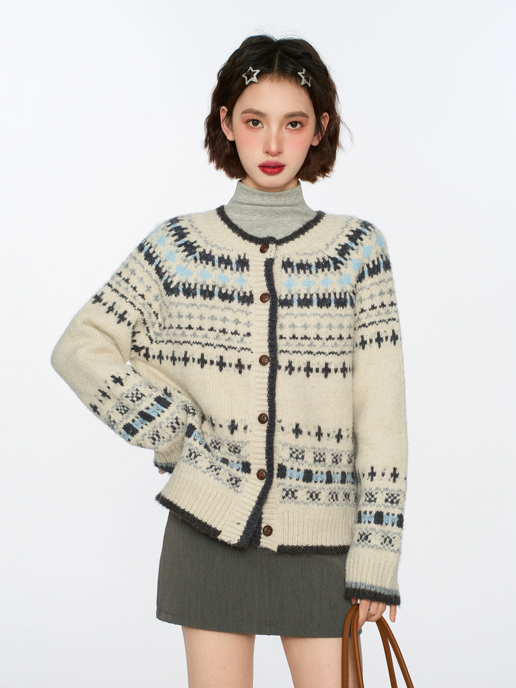 ヴィンテージノルディック柄カーディガン