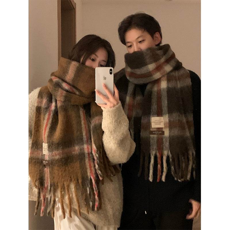 モヘアライクチェックマフラー