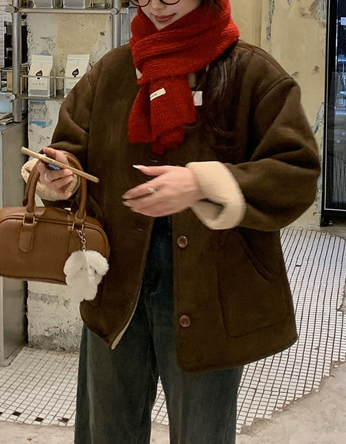 スエードリバーシブルファーコート