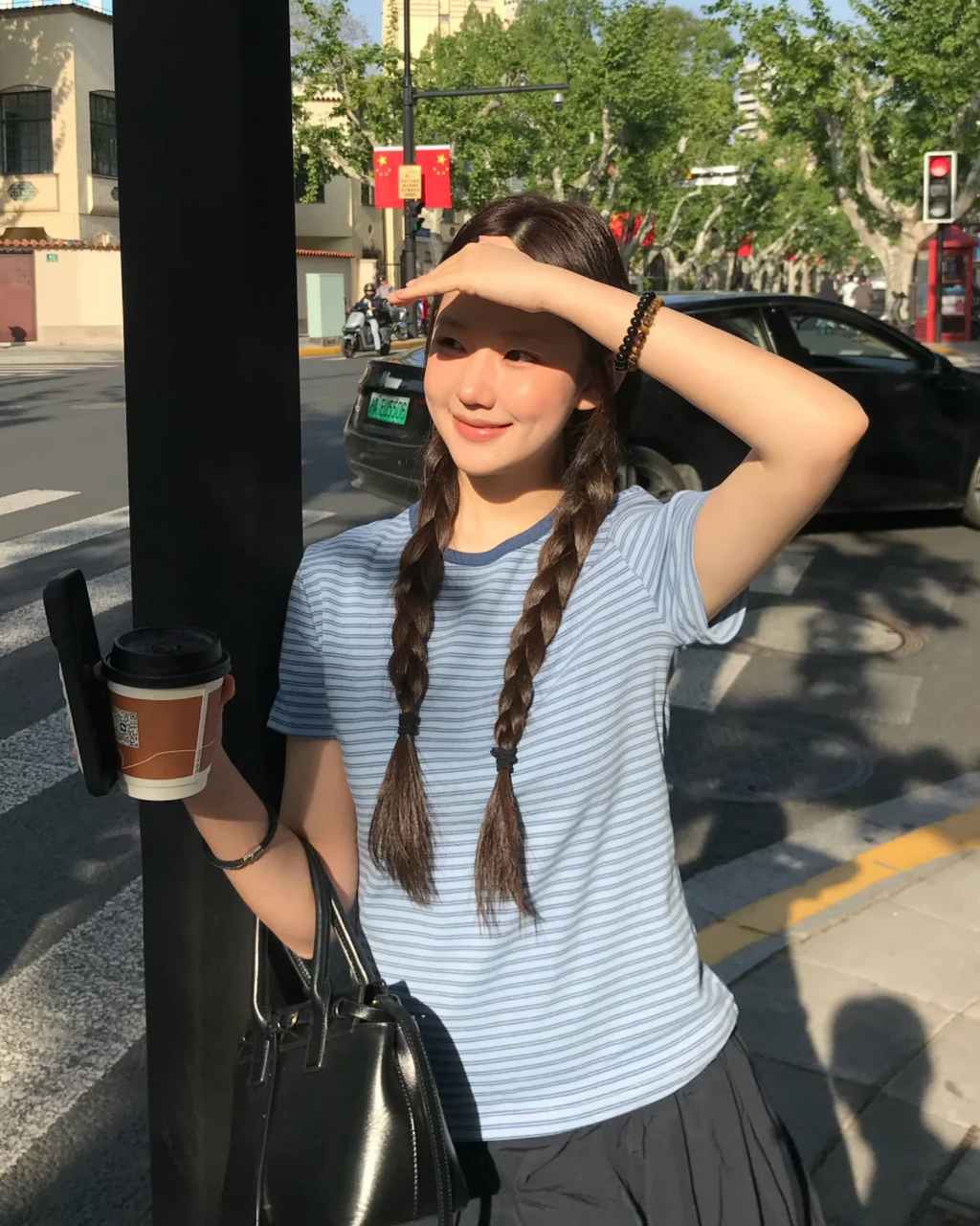 レトロブルーストライプTシャツ