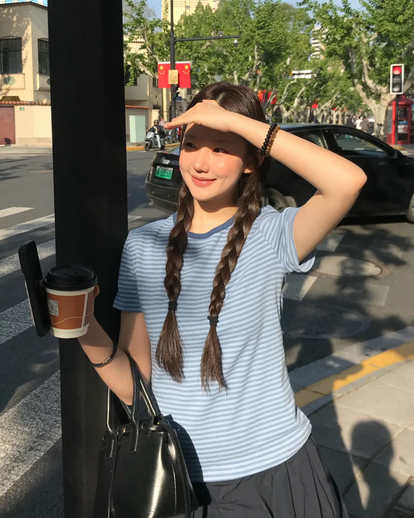 レトロブルーストライプTシャツ